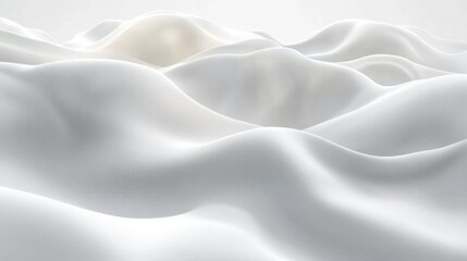 Elegant White Satin Fabric with Soft Curves and Gentle Folds