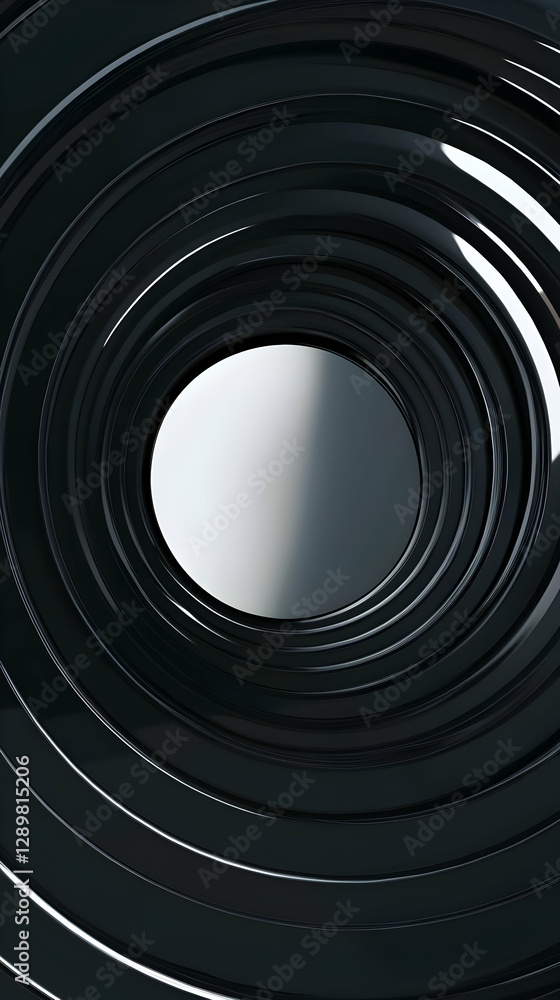 Poster dark abstract 3d background with concentric circles