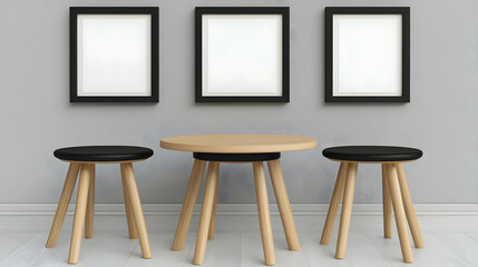 Modern Minimalist Room 3D Illustration