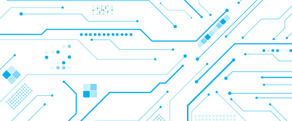 Vector electrical blue line on white engineering technology concept background design.
