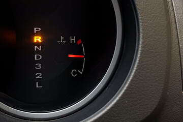 Naklejka premium car automatic transmission indicator light showing “R” position 