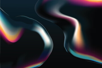 Futuristic Holographic Abstract Background  Modern 3D Fluid Design With Bubble Glass Effect