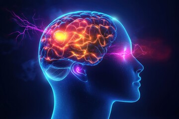 Futuristic Brain Neural Pathways Illustration with Optical System and Visual Anatomy Concepts