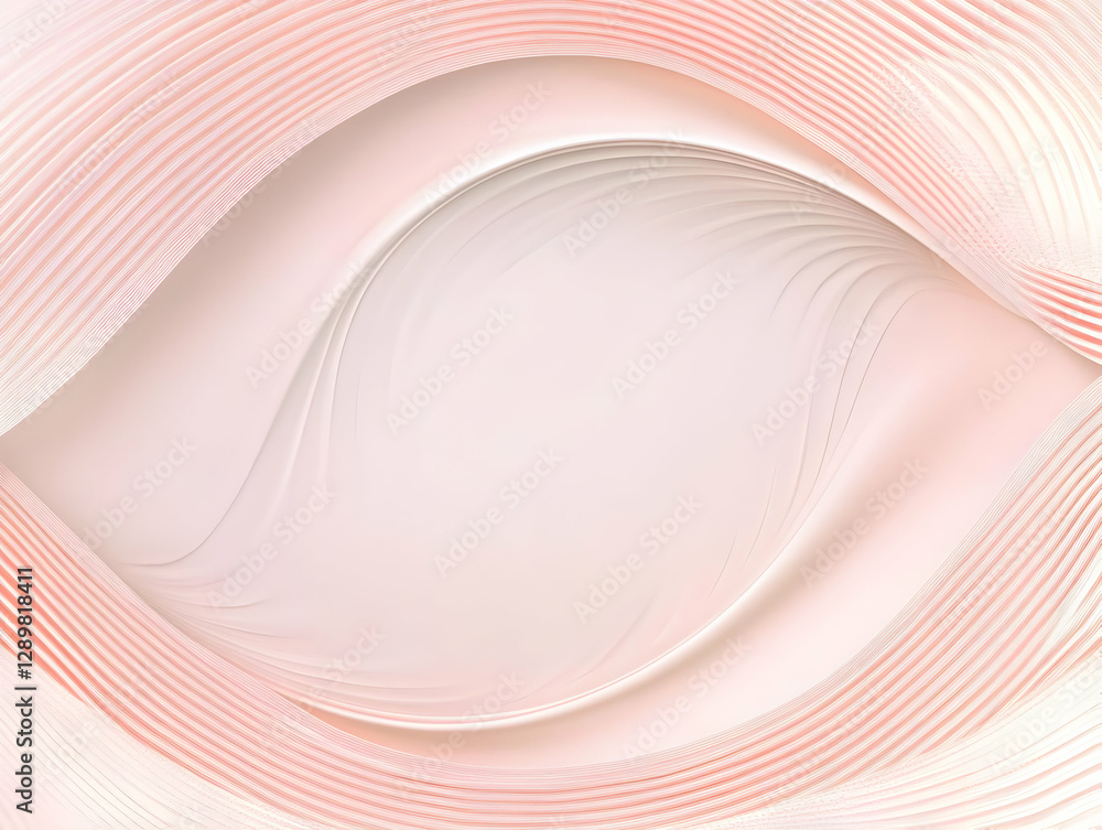 Poster abstract background peach waves 3d render