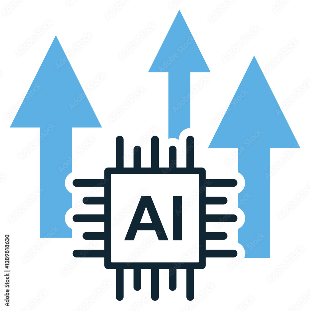 Aufkleber ai evolutions icon vector representing the progress of artificial intelligence, automation, and mach