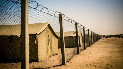 Desert Refugee Camp Illustration