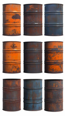 Rusty Metal Barrels 3D Illustration