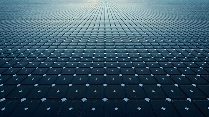 Naklejka premium Massive Array of Solar Panels Stretching to Horizon