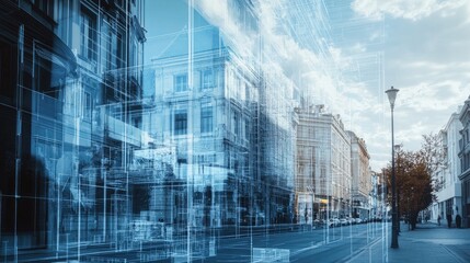 A blueprint mockup on paper with a photo overlay, ideal for architectural presentations and creative design projects.