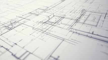 A blueprint mockup template with intricate grid lines and construction details, offering a precise layout for design work.