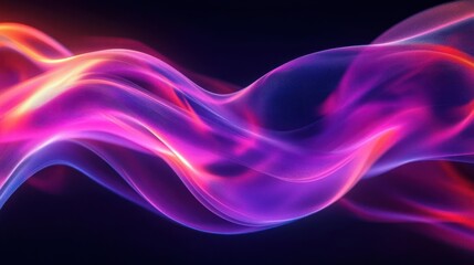 Naklejka premium Abstract Neon Ribbons and Fluid Motion in Dark Background