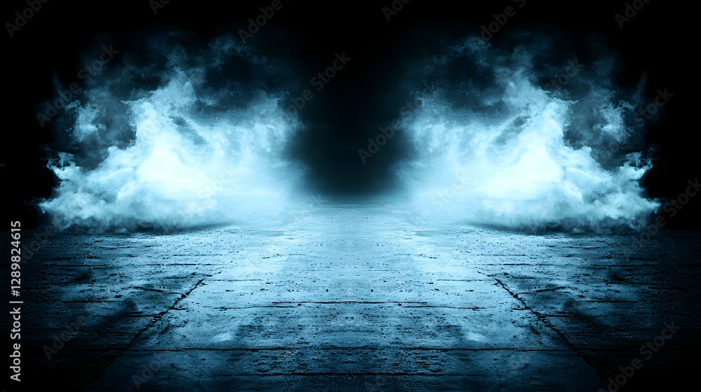 Poster Abstract Blue Smoke Background Image