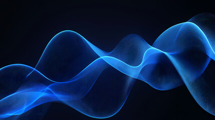 Blue wave lines on dark background