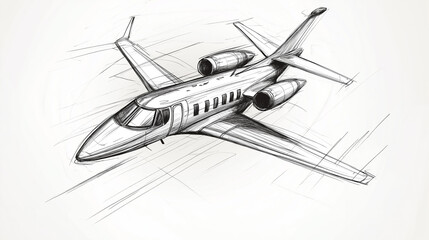  Private Jet Sketch