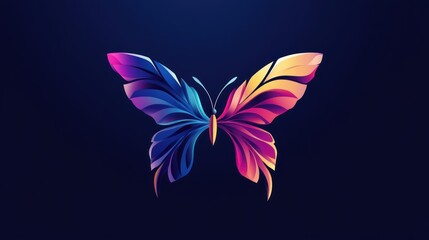 Vibrant colorful butterfly graphic design.