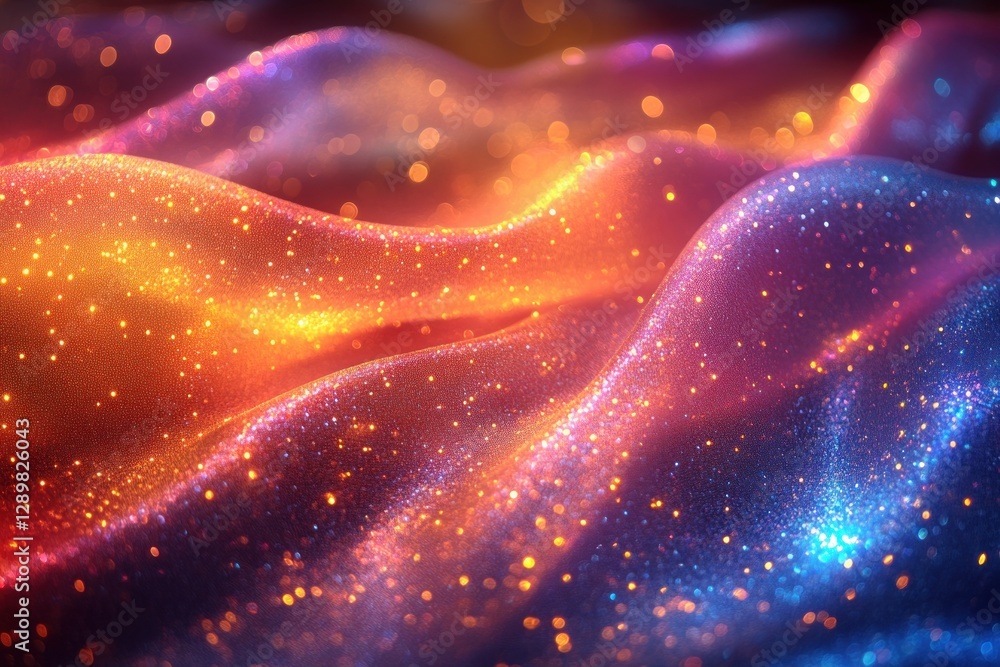 Poster iridescent rainbow holographic foil background abstract bokeh pattern