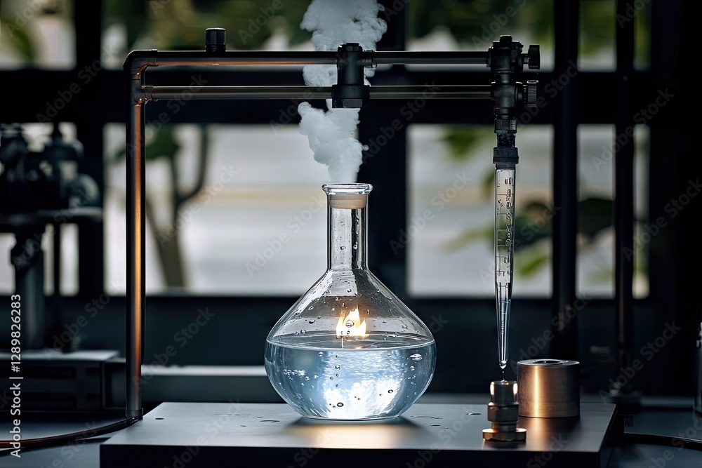 Poster innovative laboratory experiment utilizing flask and steam in a contemporary environment