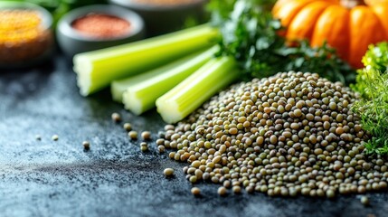 Mung Beans, Celery, and Spices: A Culinary Still Life