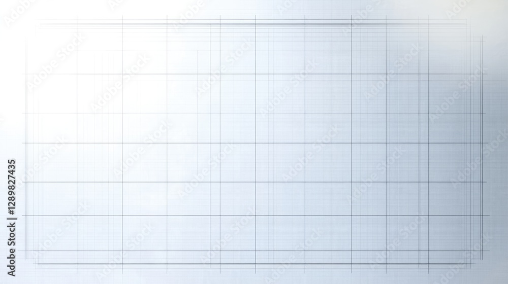 Poster A clean mockup of a blueprint design with a grid overlay, representing a technical drawing or architectural project.