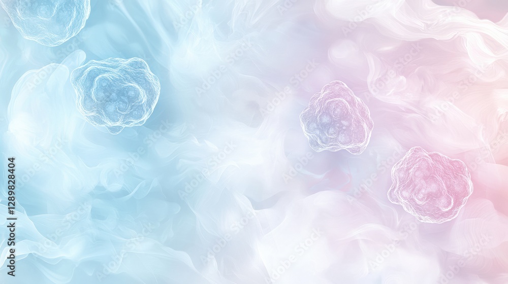 Poster microbial cells on a colorful abstract background