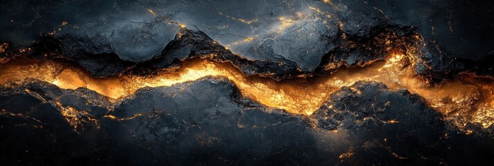 abstract black marble texture with golden streaks modern art design