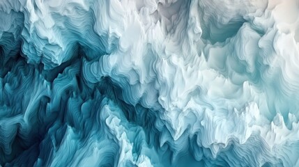 Fototapeta premium Abstract Teal and White Swirling Landscape Digital Art