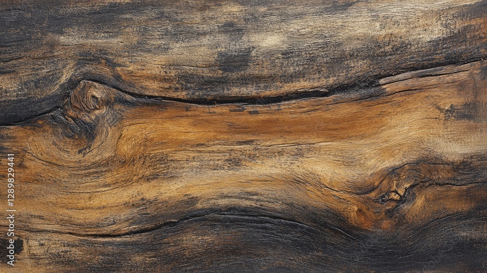Poster a close-up of a wooden trunk with a rough bark texture, capturing the raw and earthy surface details