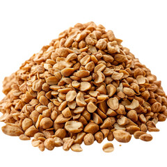 A Mound of Golden Brown Peanuts with Shells Isolated on Transparent Background