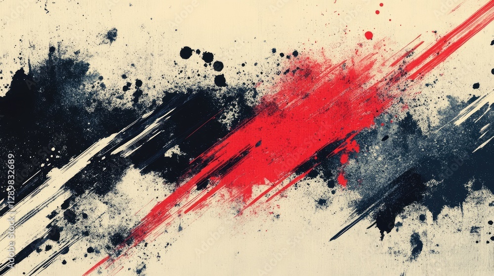 Poster a contemporary text effect design featuring grunge ink splatters and bold typography, creating an ed