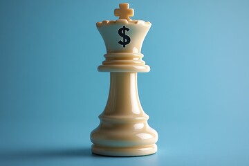 Chess Piece with Dollar Sign Business Strategy Concept for Finance and Investment