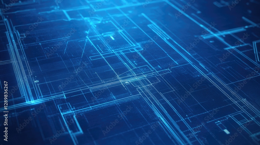 Poster a digital mockup of a blueprint background with overlay lines, perfect for construction or design pr
