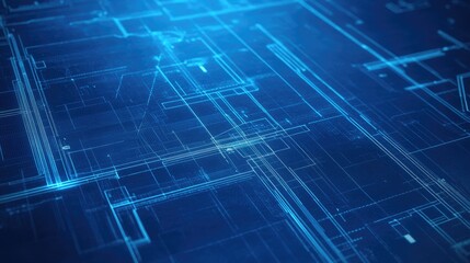 Fototapeta premium A digital mockup of a blueprint background with overlay lines, perfect for construction or design projects.