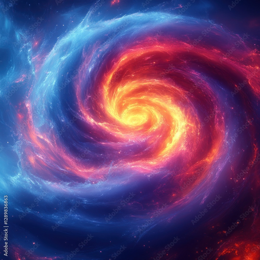 Poster dynamic neon abstract swirl 3d shape with fluid motion and vibrant colors
