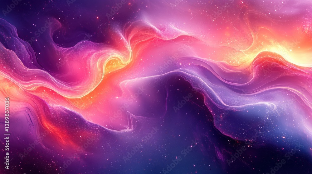 Aufkleber vibrant abstract fluid shapes background with neon lighting and gradient effect