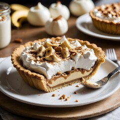 Caramel tart with whipped cream