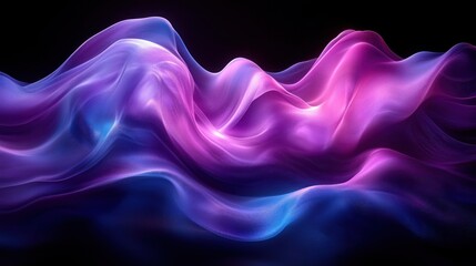 Vibrant Abstract Background in Dynamic Purple and Blue Curves with High Contrast Illuminated Design