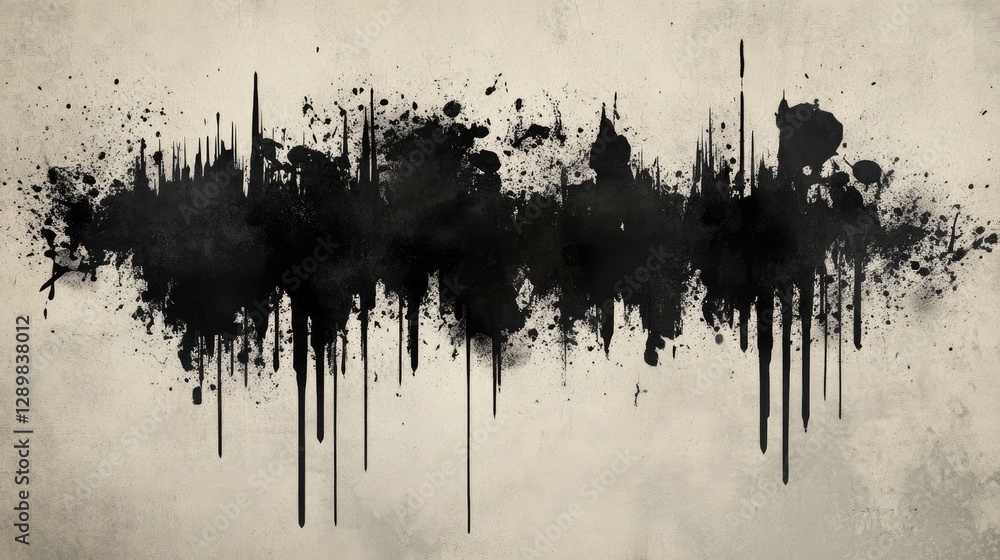 Poster a dynamic grunge ink text effect design with modern elements, blending ink splatters with sleek, edg