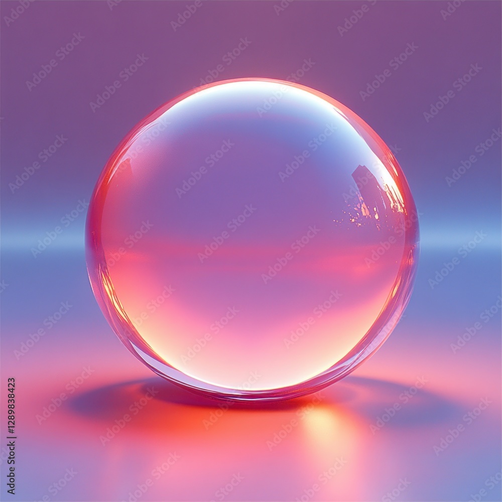 Poster abstract pastel sphere floating in dreamy background with gradient lighting