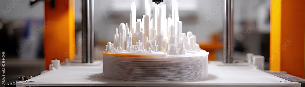 Aufkleber 3d printing process detailed model creation in workshop setting