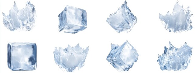 Fototapeta premium Ice Cubes and Broken Ice for Refreshing Drink Visuals