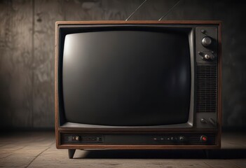 Vintage TV screen with static noise and old CRT glow,  antique electronics, vintage tv