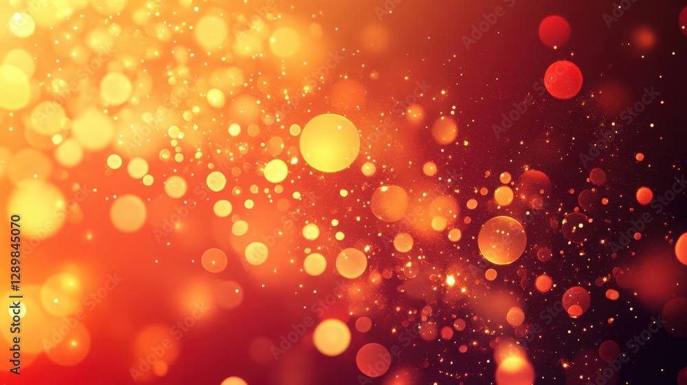 Poster abstract festive background with sparkling golden lights and bokeh effects