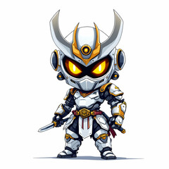 Chibi Samurai Robot Character