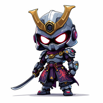 recommend clip art: Chibi Samurai Robot Character