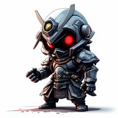Chibi Samurai Robot Character
