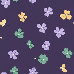 Repetitive colorful flower pattern for Spring theme fabric design.