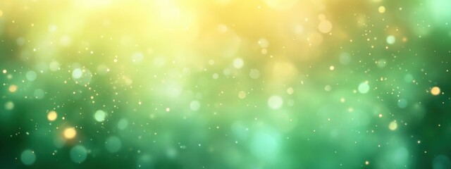 Fototapeta premium Green Abstract Background with Soft Blurred Bokeh Lights and Ethereal Spring Atmosphere