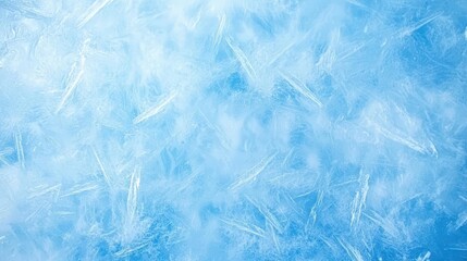 A cool blue background with intricate ice patterns, creating a serene and frosty atmosphere.