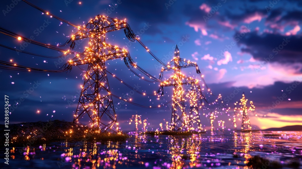 Aufkleber breathtaking fireworks display captured at dusk with vibrant colors and sparks reflected on the sere