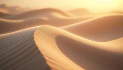 Golden Sands of the Desert at Sunset: A Serene Landscape